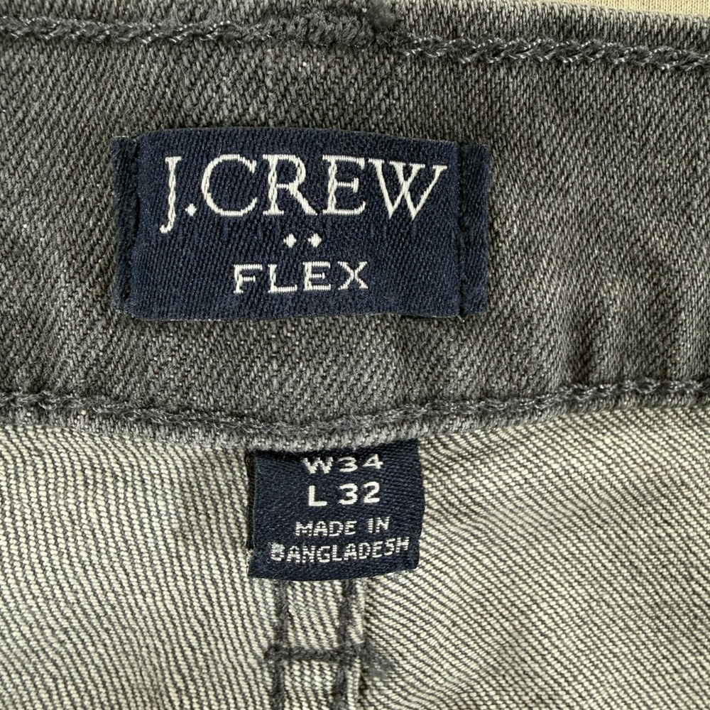 J.Crew Flex Straight Fit Jeans Mens 34x32 Gray Stretch Denim Pants - Picture 5 of 8